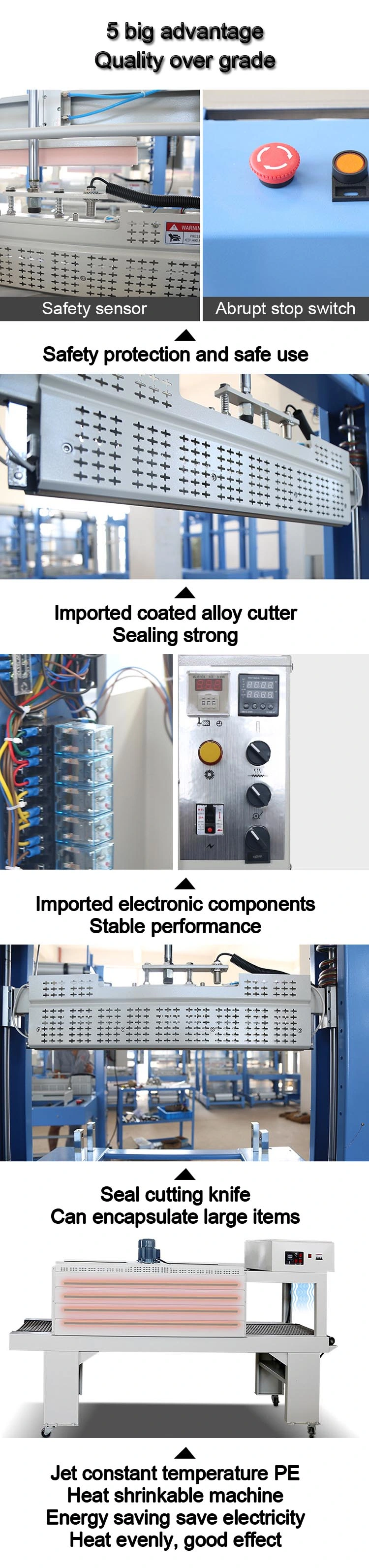 Semi-Automatic Heat Seal Shrink Wrap Tunnel Packaging Shrink Wrapping Machine