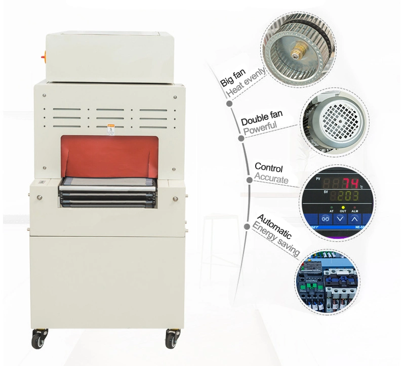 Automatic POF Film Shrink Sealing and Heat Tunnel Wrapping Machine with High Speed