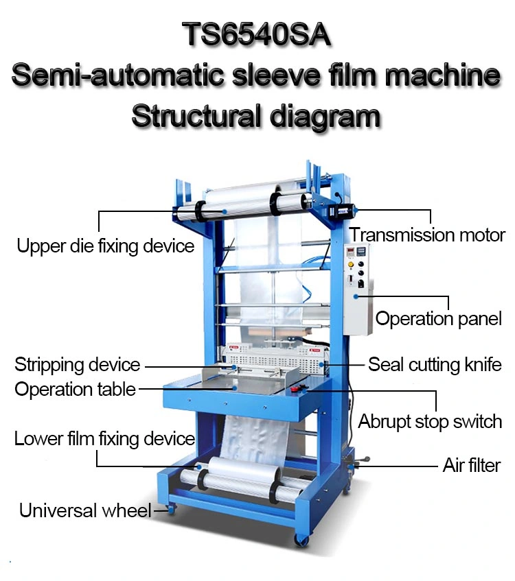 Semi-Automatic Heat Seal Shrink Wrap Tunnel Packaging Shrink Wrapping Machine